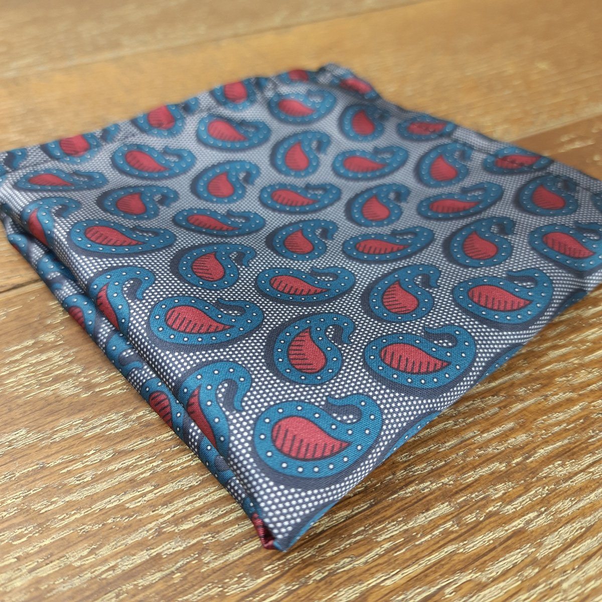Blue Pheasant's Paisley Pocket Square - Handkerchiefs - - THREADPEPPER