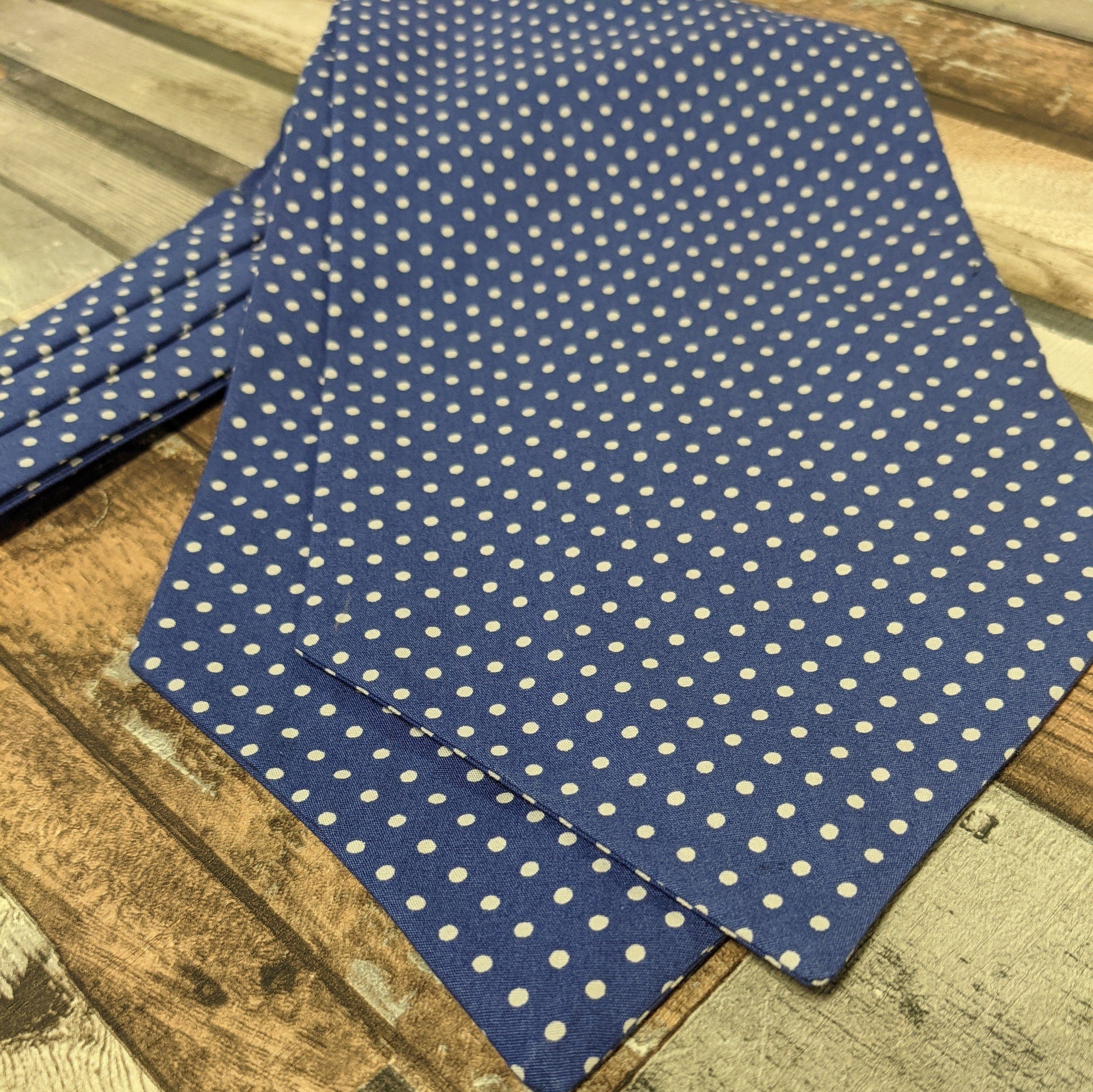 Blue Spot Cotton Cravat - Cravats - - THREADPEPPER