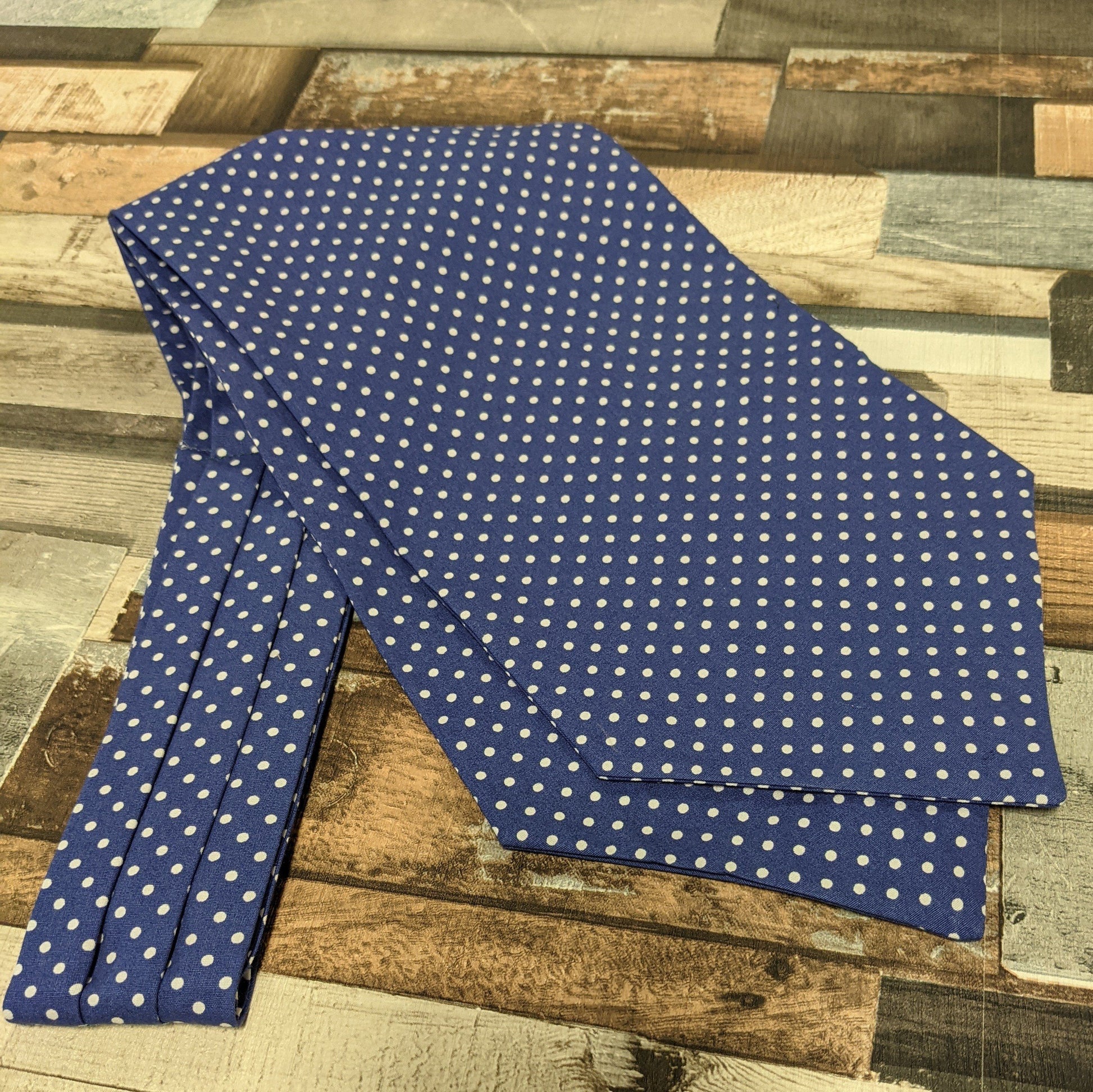 Blue Spot Cotton Cravat - Cravats - - THREADPEPPER