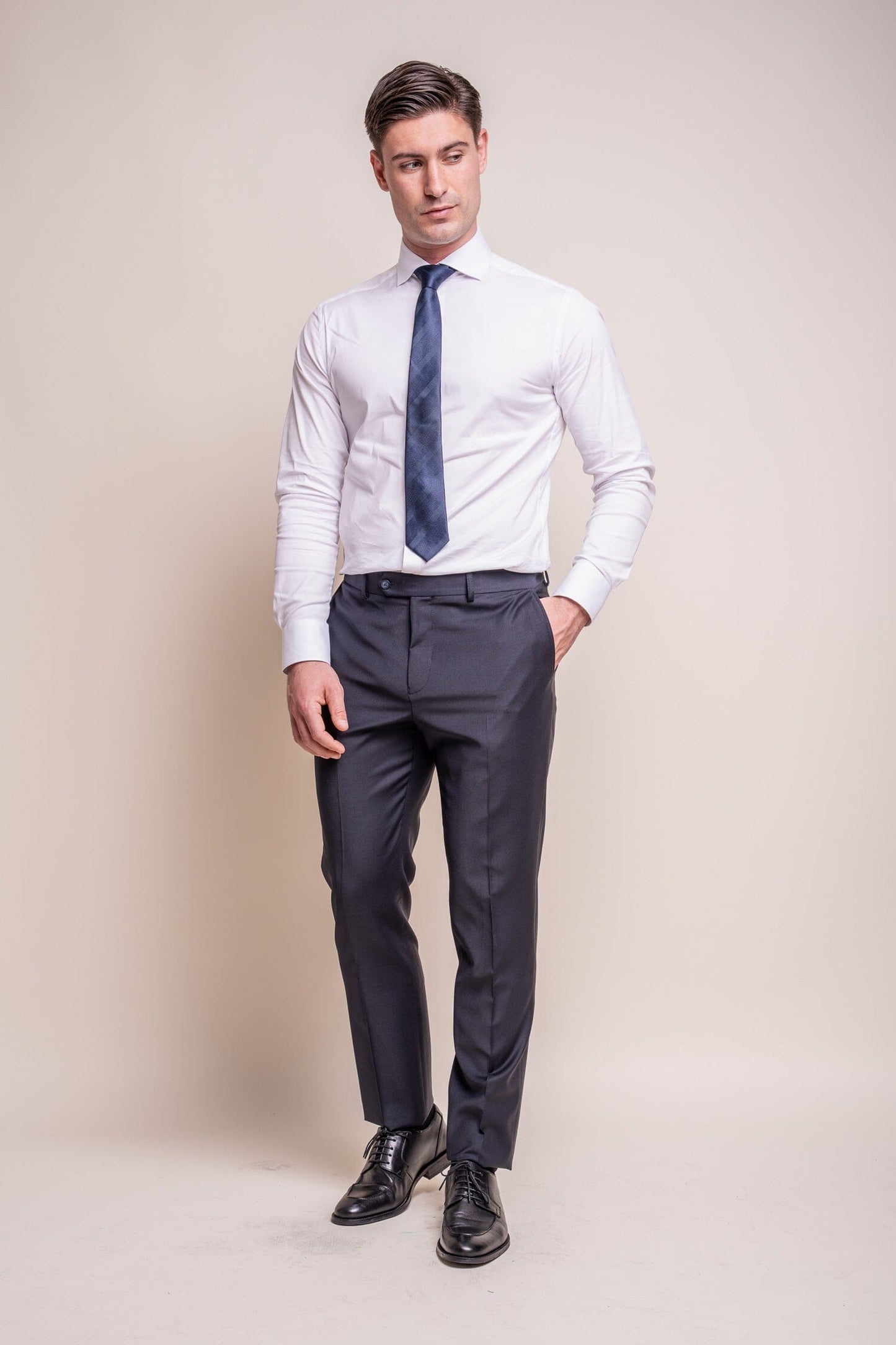 Bond Midnight Blue Trousers - Trousers - - THREADPEPPER