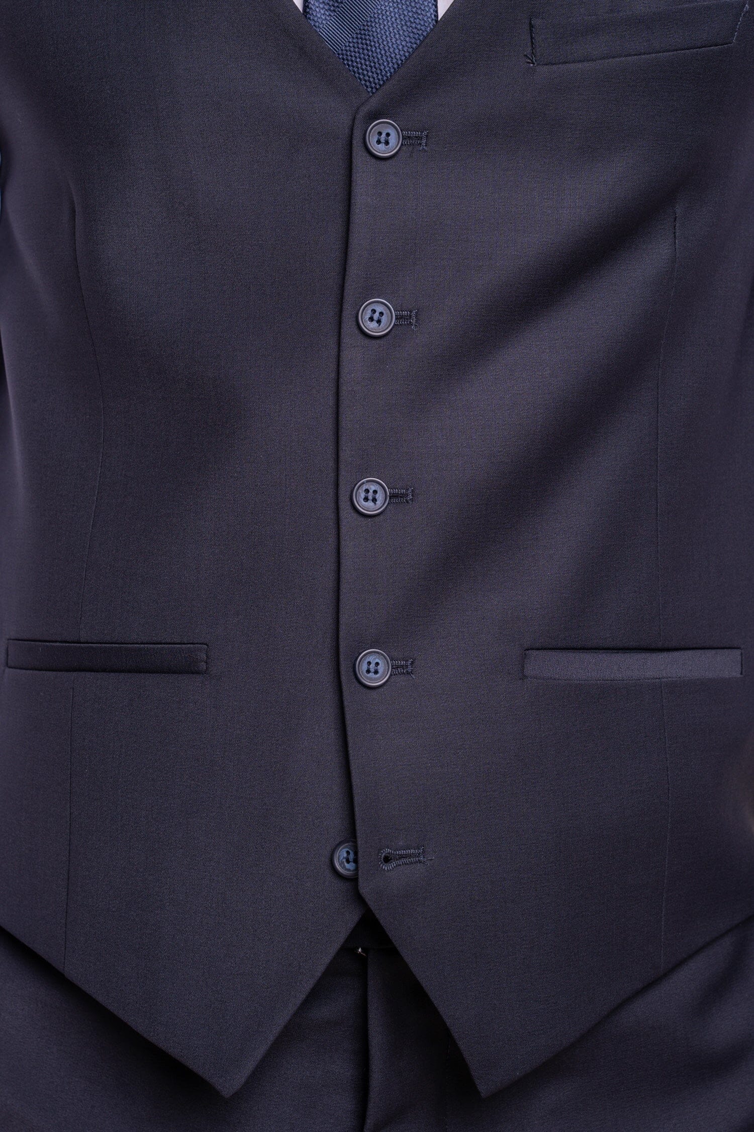 Bond Midnight Blue Waistcoat - Waistcoats - - THREADPEPPER