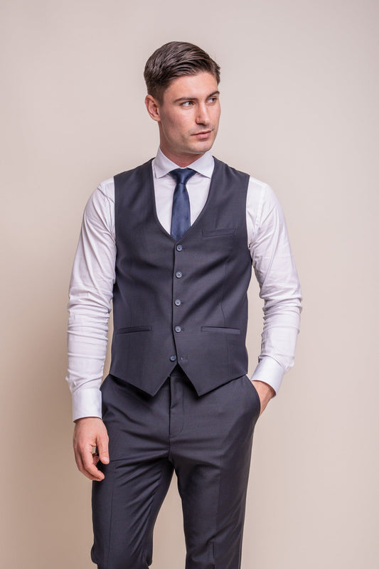 Bond Midnight Blue Waistcoat - Waistcoats - 34R - THREADPEPPER