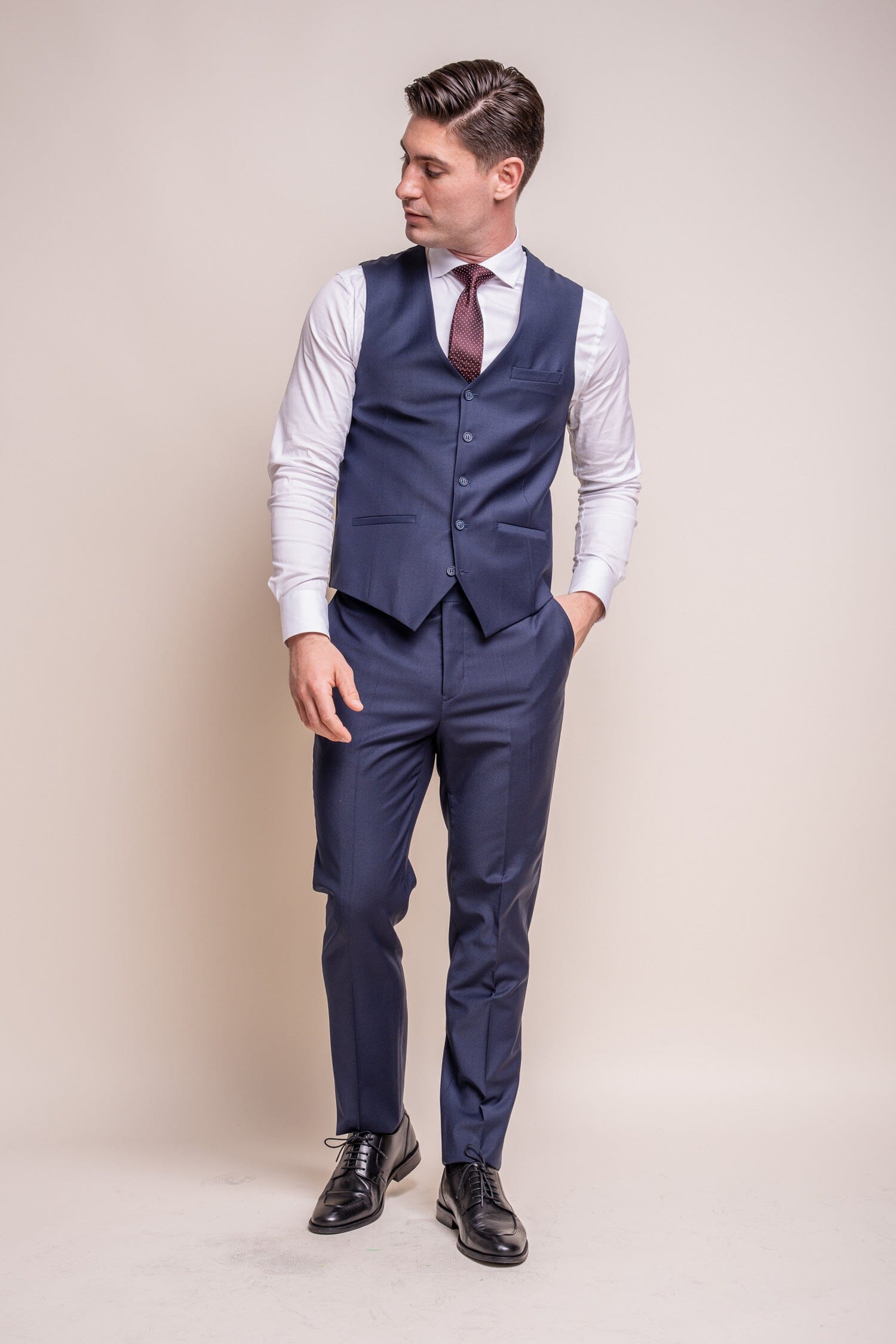 Bond Navy Waistcoat - Waistcoats - - THREADPEPPER
