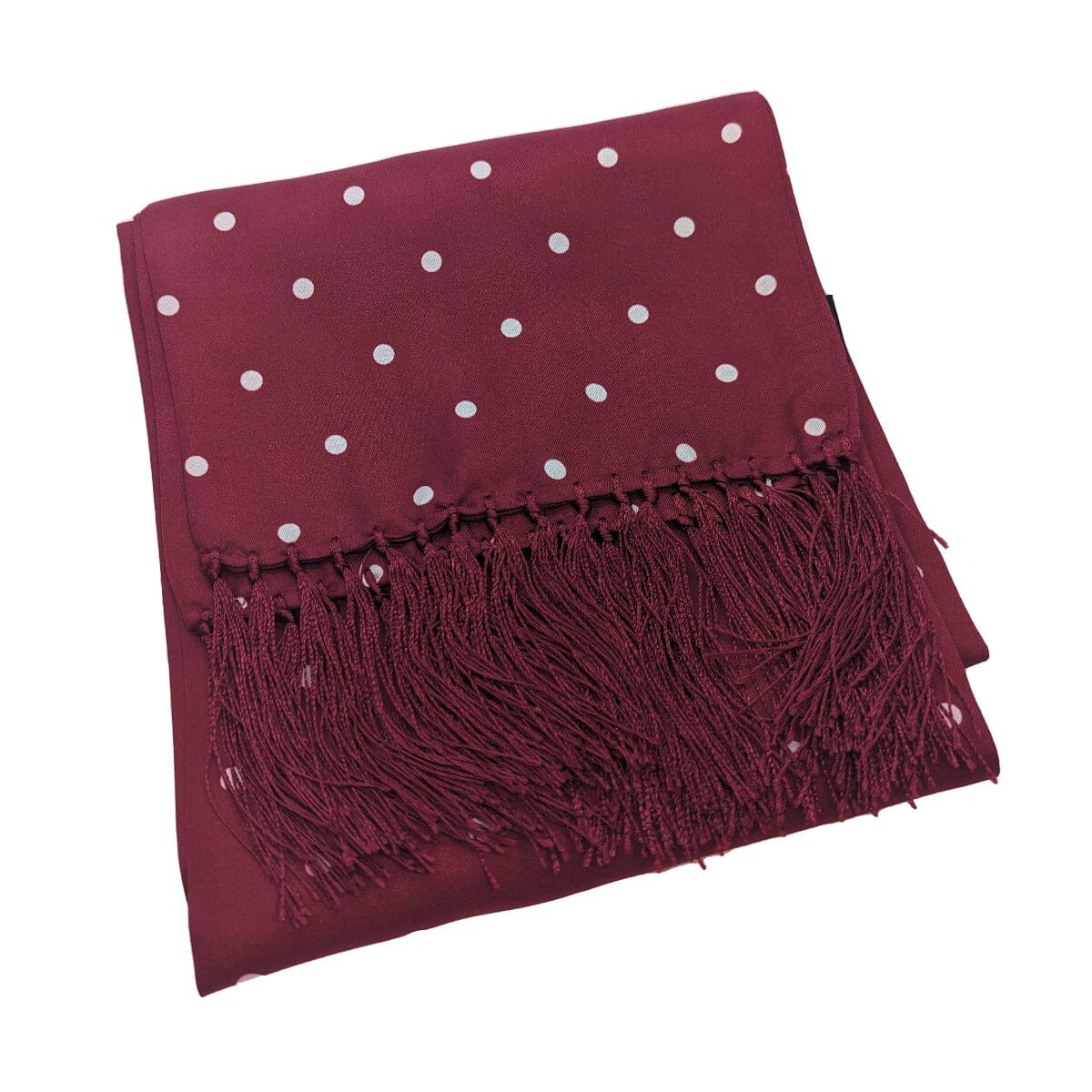 Burgundy Dot Silk Scarf - Scarves - - THREADPEPPER