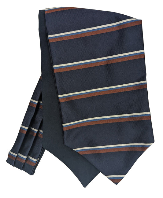 Byrd Stripe Silk Cravat - Cravats - - THREADPEPPER