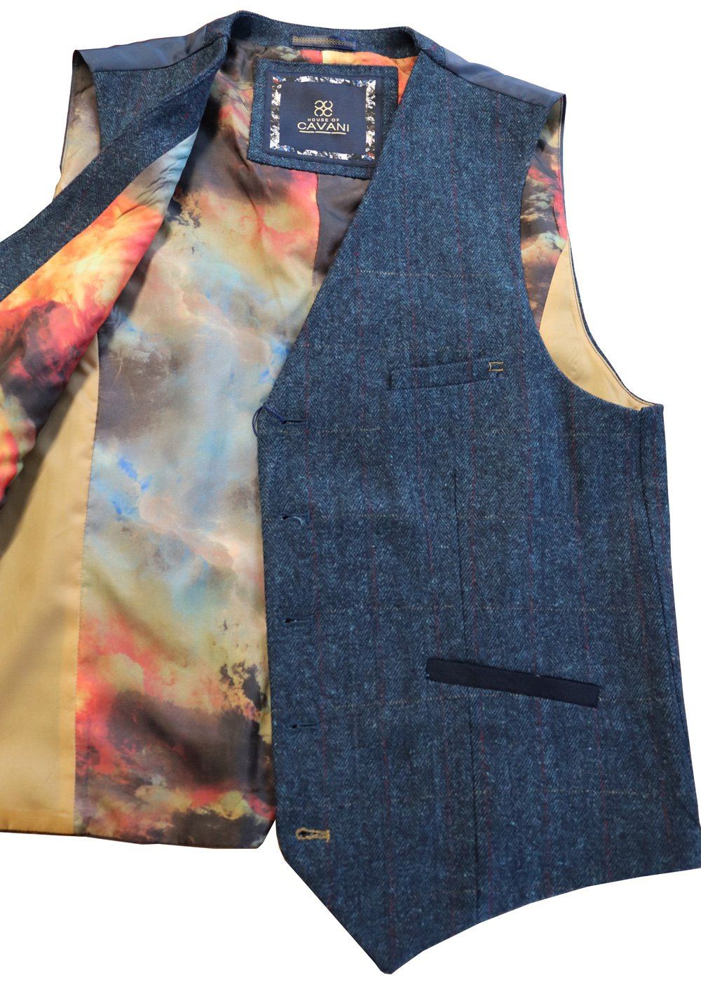 Blue Tweed Waistcoat - STOCK CLEARANCE - Waistcoats - - THREADPEPPER