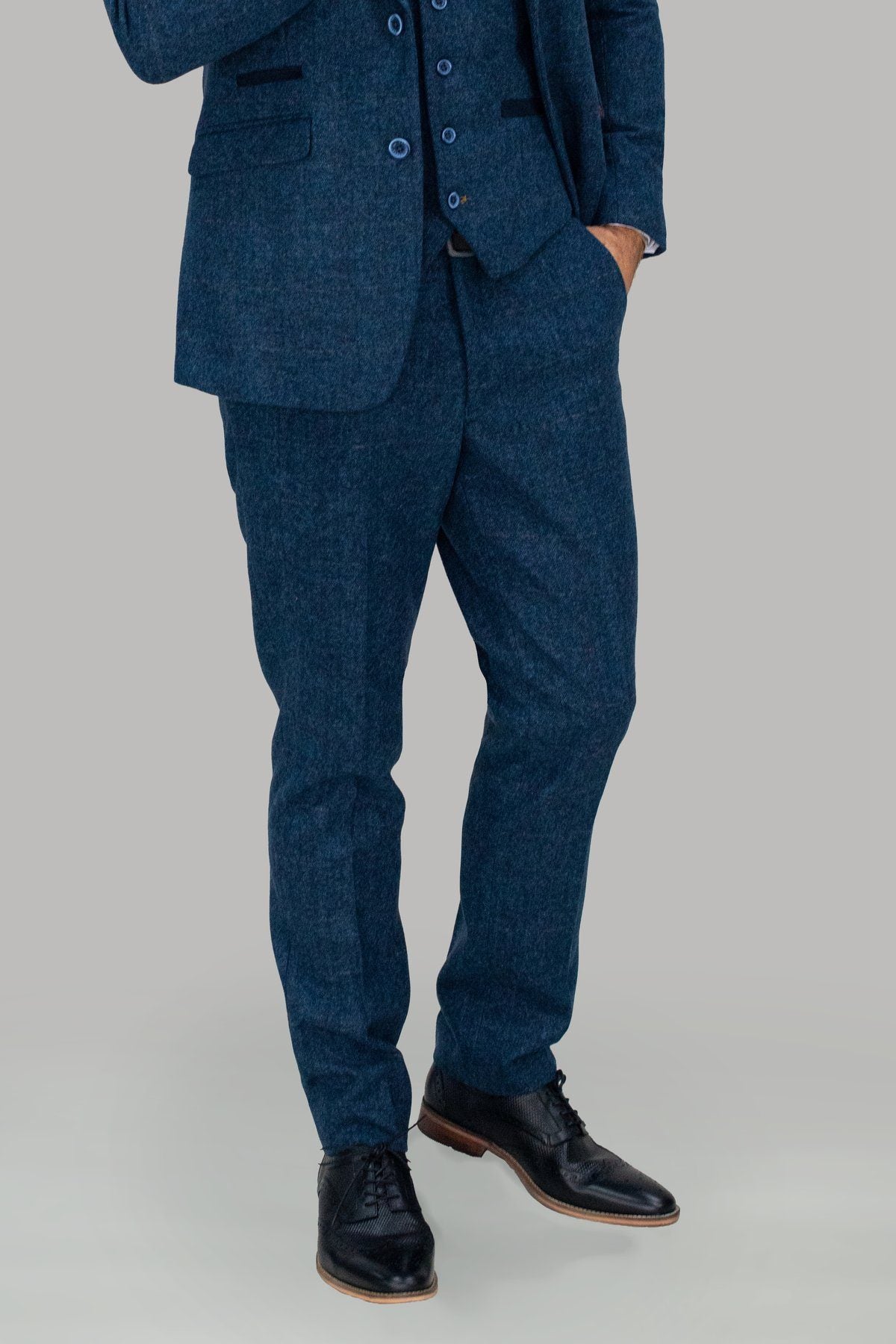 Blue Tweed Trousers - STOCK CLEARANCE - Trousers - 30R - THREADPEPPER