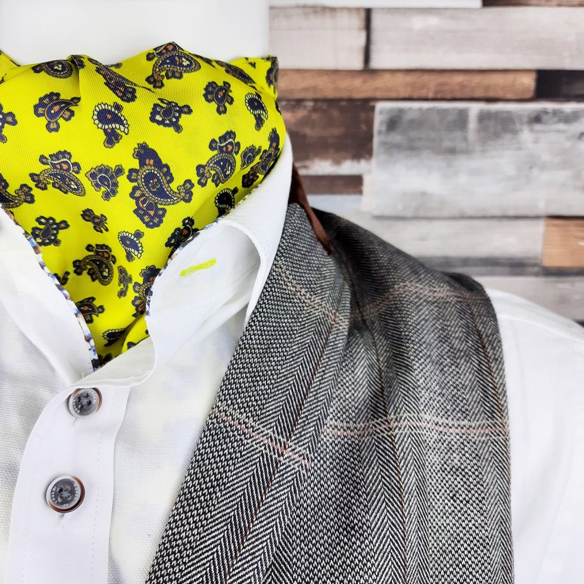 Caspian Yellow All Silk Cravat - Cravats - - THREADPEPPER