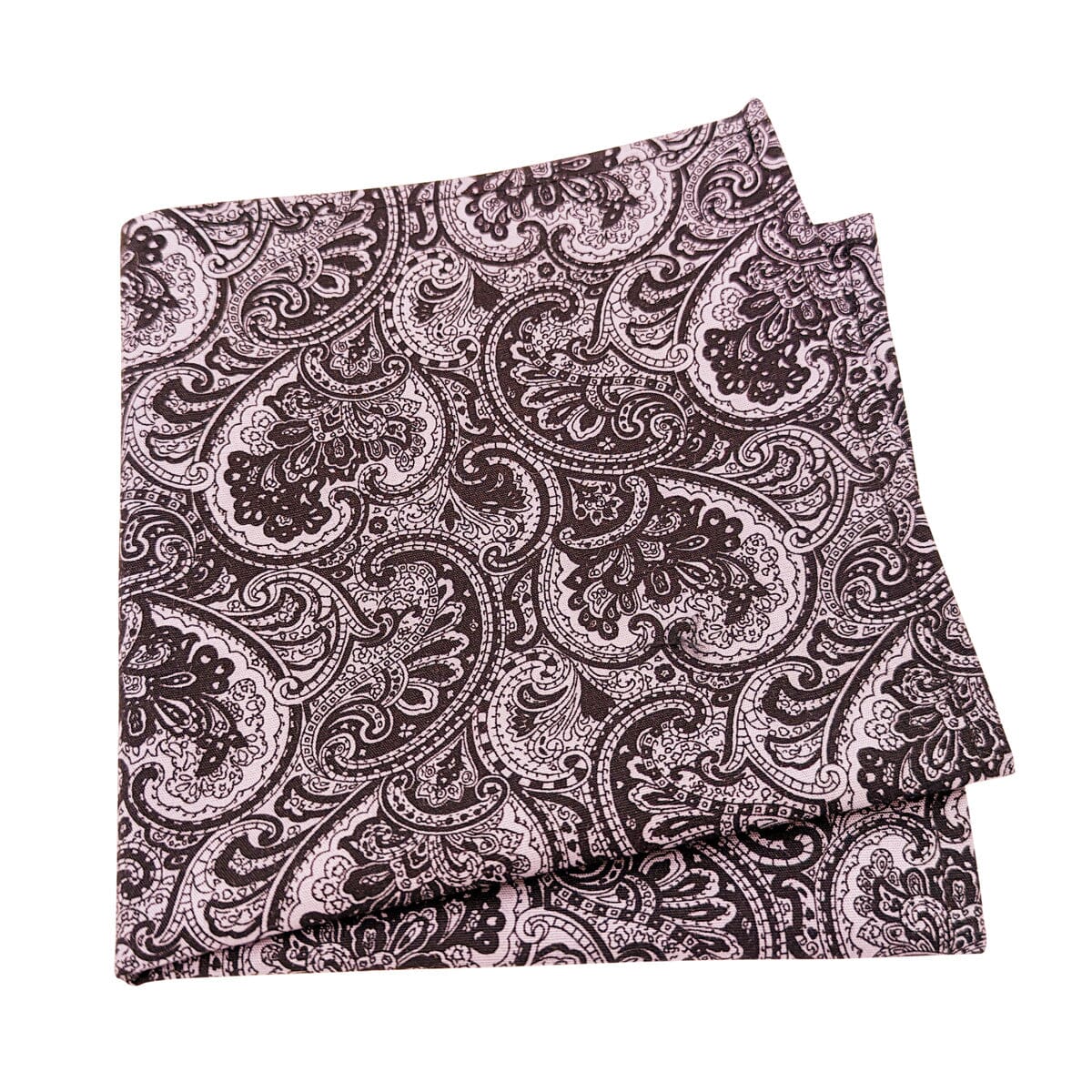 Charcoal Floral Paisley Pocket Square - Handkerchiefs - - THREADPEPPER