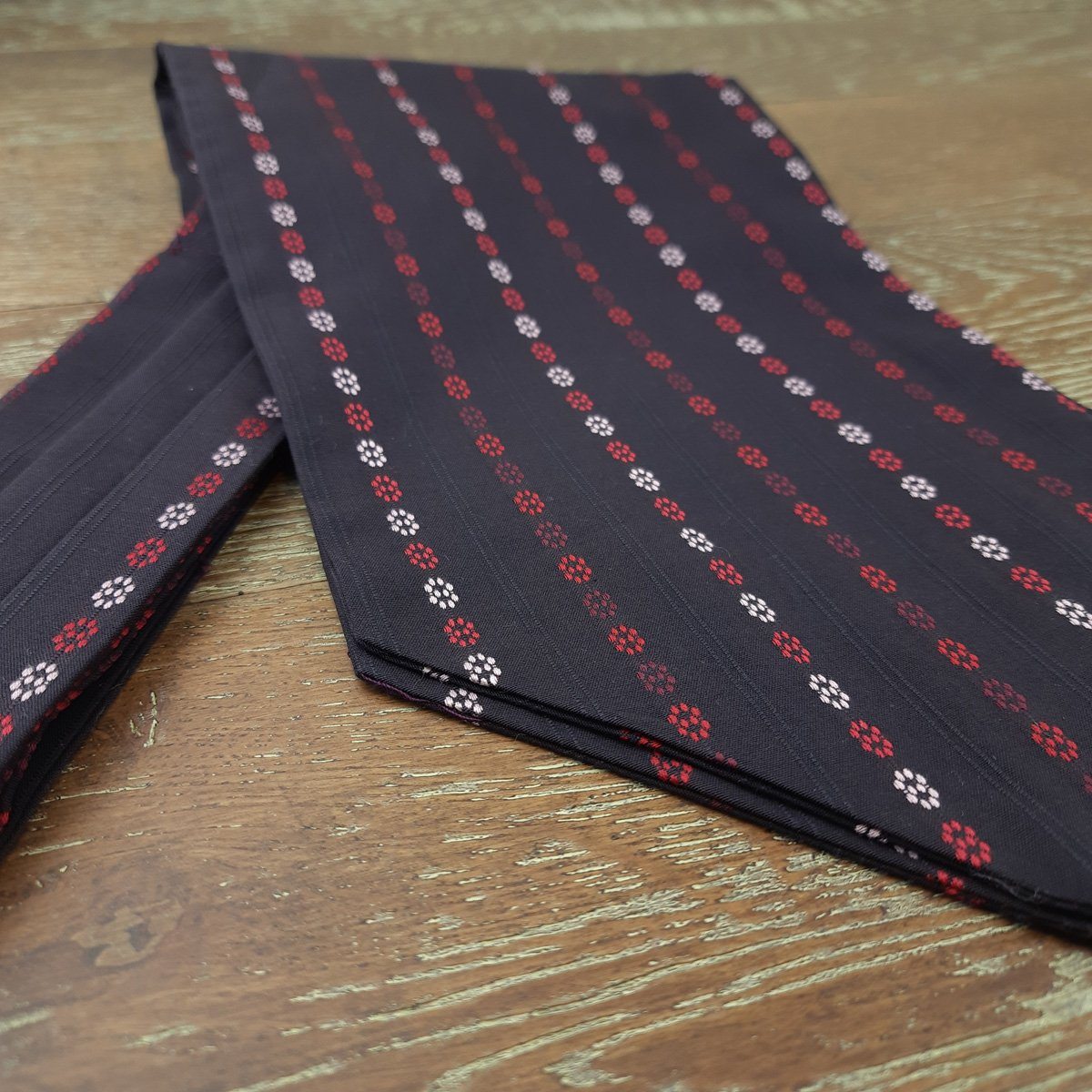 Chocolate Rosette Pinstripe Cotton Cravat - Cravats - - THREADPEPPER