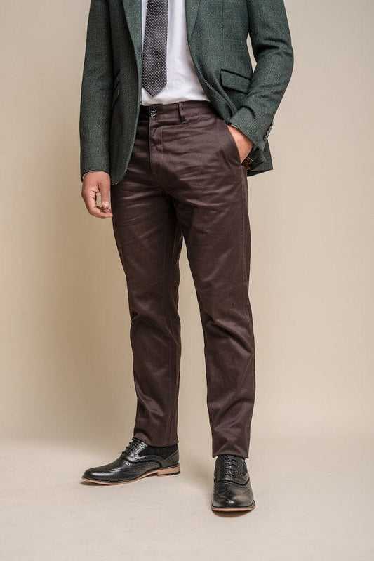 Dakota Chocolate Chinos - Chinos - 30R - THREADPEPPER