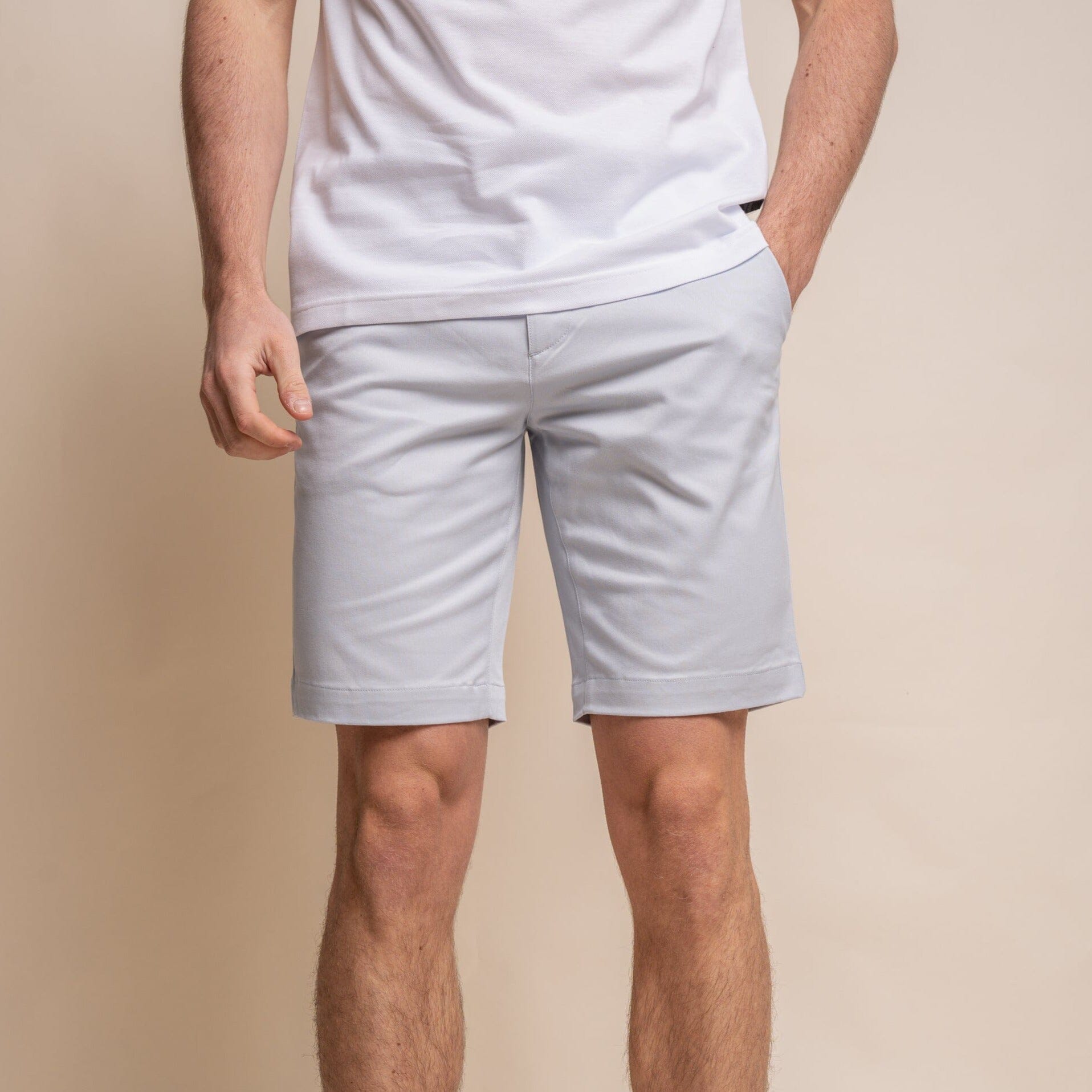 Dakota Ice Blue Chino Shorts - Shorts - 28R - THREADPEPPER
