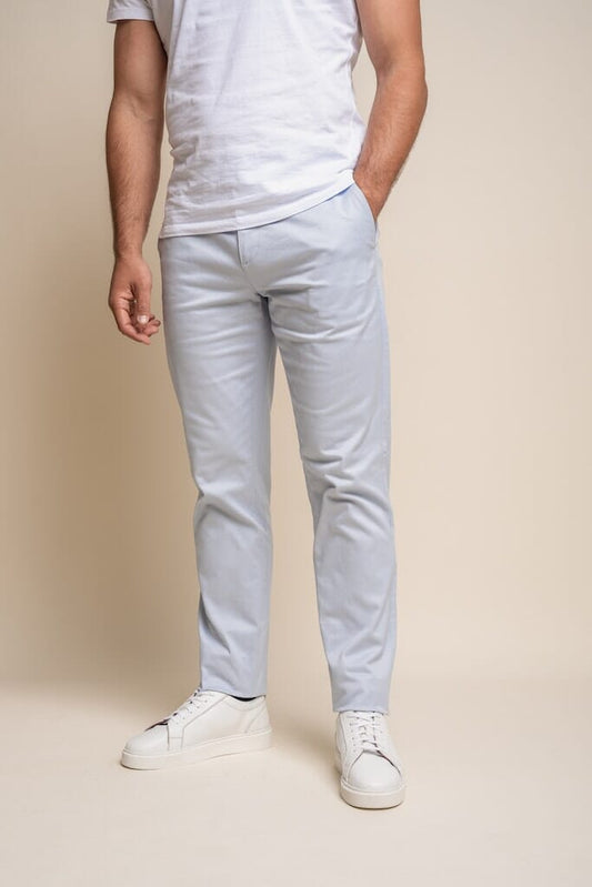 Dakota Ice Blue Chinos - Chinos - - THREADPEPPER