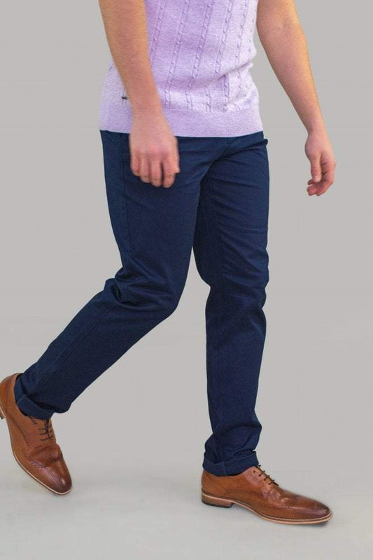 Dakota Navy Chinos - Chinos - - THREADPEPPER