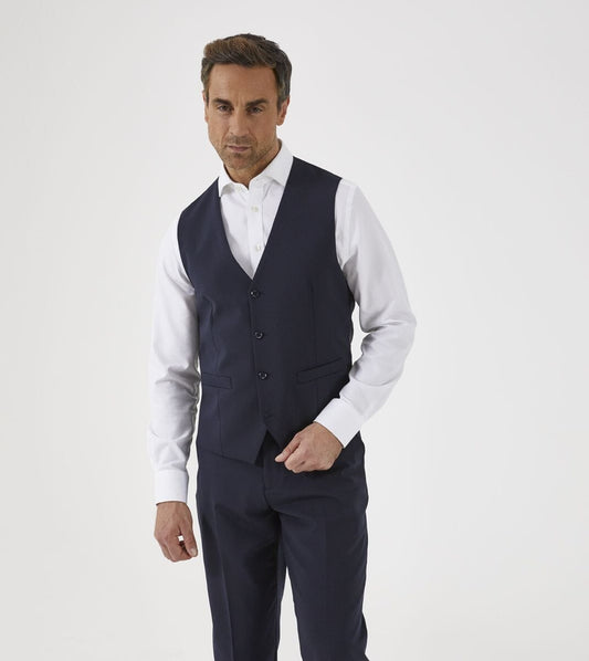 Darwin Navy Waistcoat - Waistcoats - 34R - THREADPEPPER