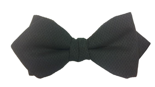 Diamond Point Black Marcella Pre-Tied Bow Tie - Formalwear - - THREADPEPPER