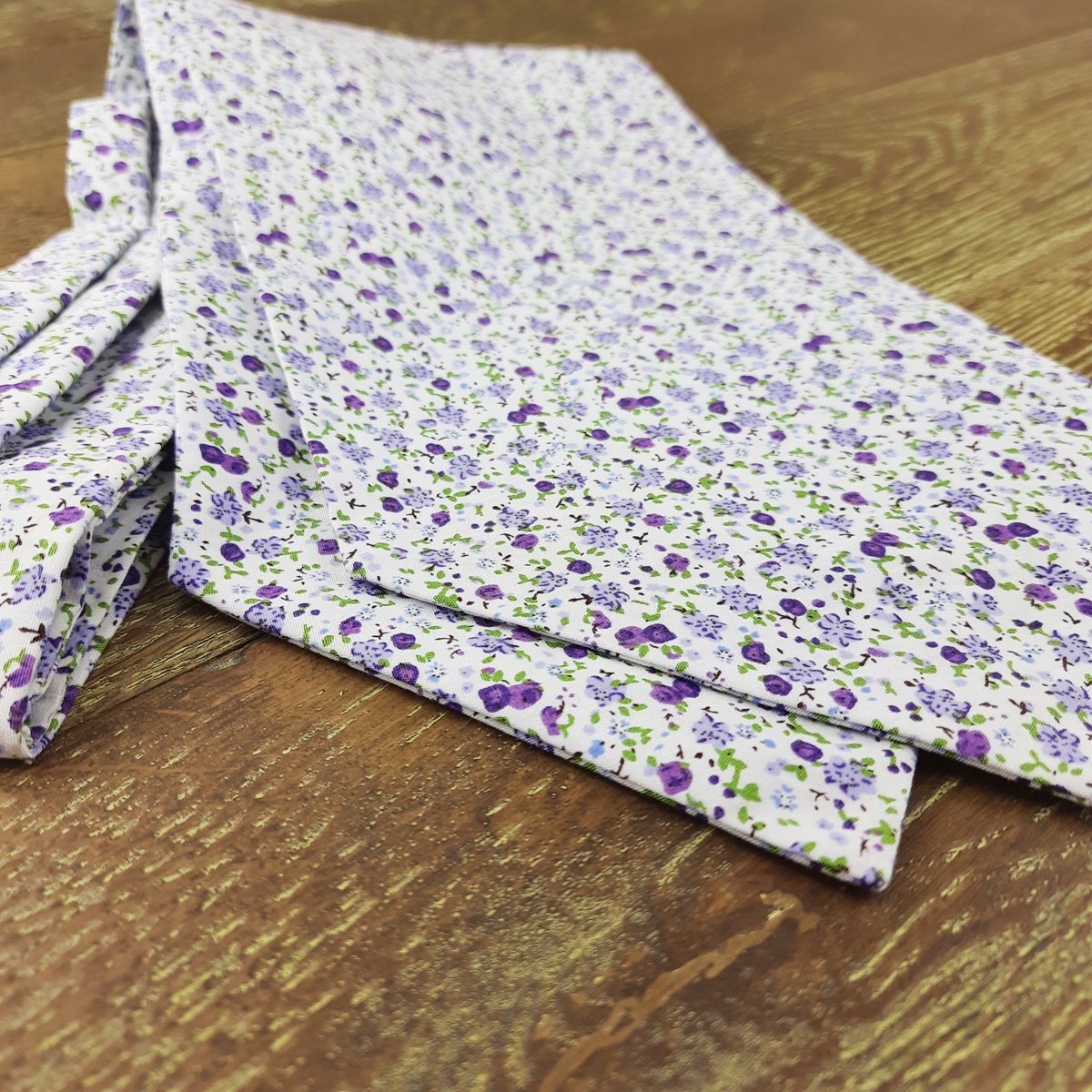 Ditsy Lilac Flowers Cotton Cravat - Cravats - - THREADPEPPER