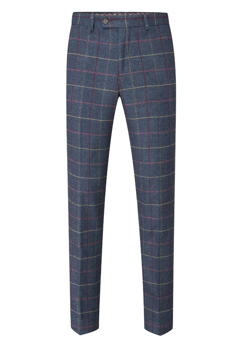 Doyle Navy Check Trousers - DUE 5/8/23 - Trousers - 30R - THREADPEPPER