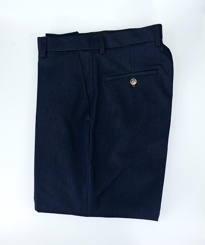Denim-Effect Navy Trousers - STOCK CLEARANCE - Trousers - - THREADPEPPER