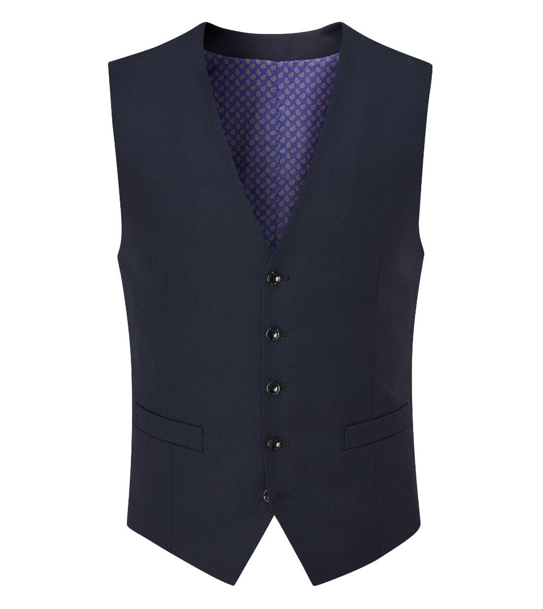 Farnham Navy Waistcoat - Waistcoats - - THREADPEPPER