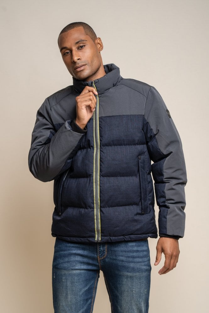 Farros Navy Jacket - Coats - S - THREADPEPPER