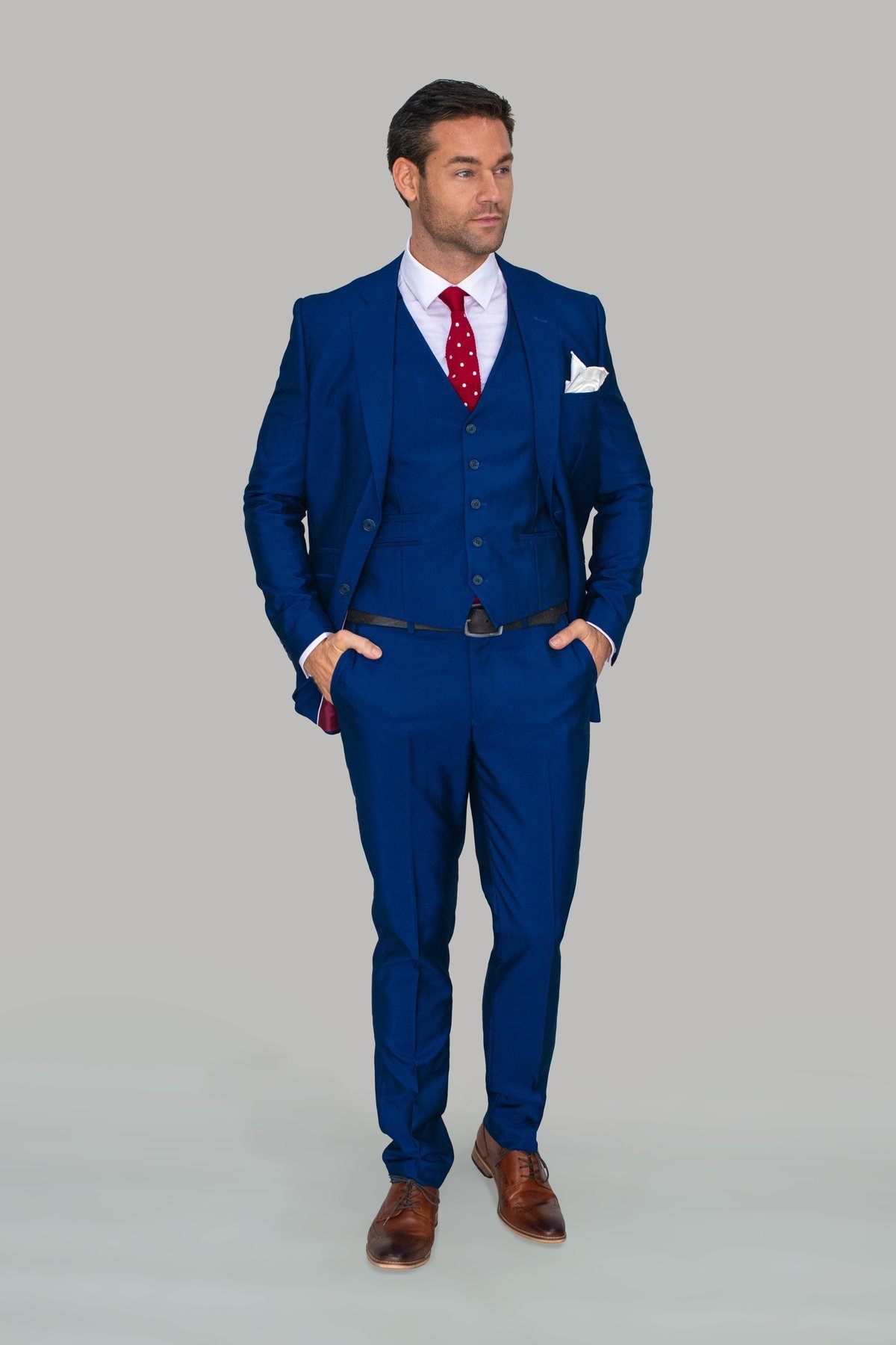 Ford Blue 3 Piece Suit - Suits - - THREADPEPPER