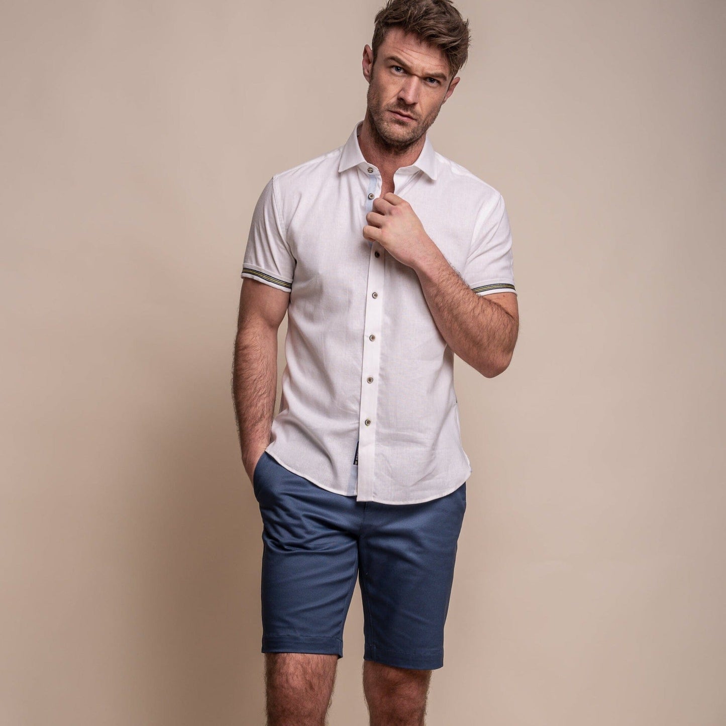 Fuego White Linen Shirt - Shirts - - THREADPEPPER