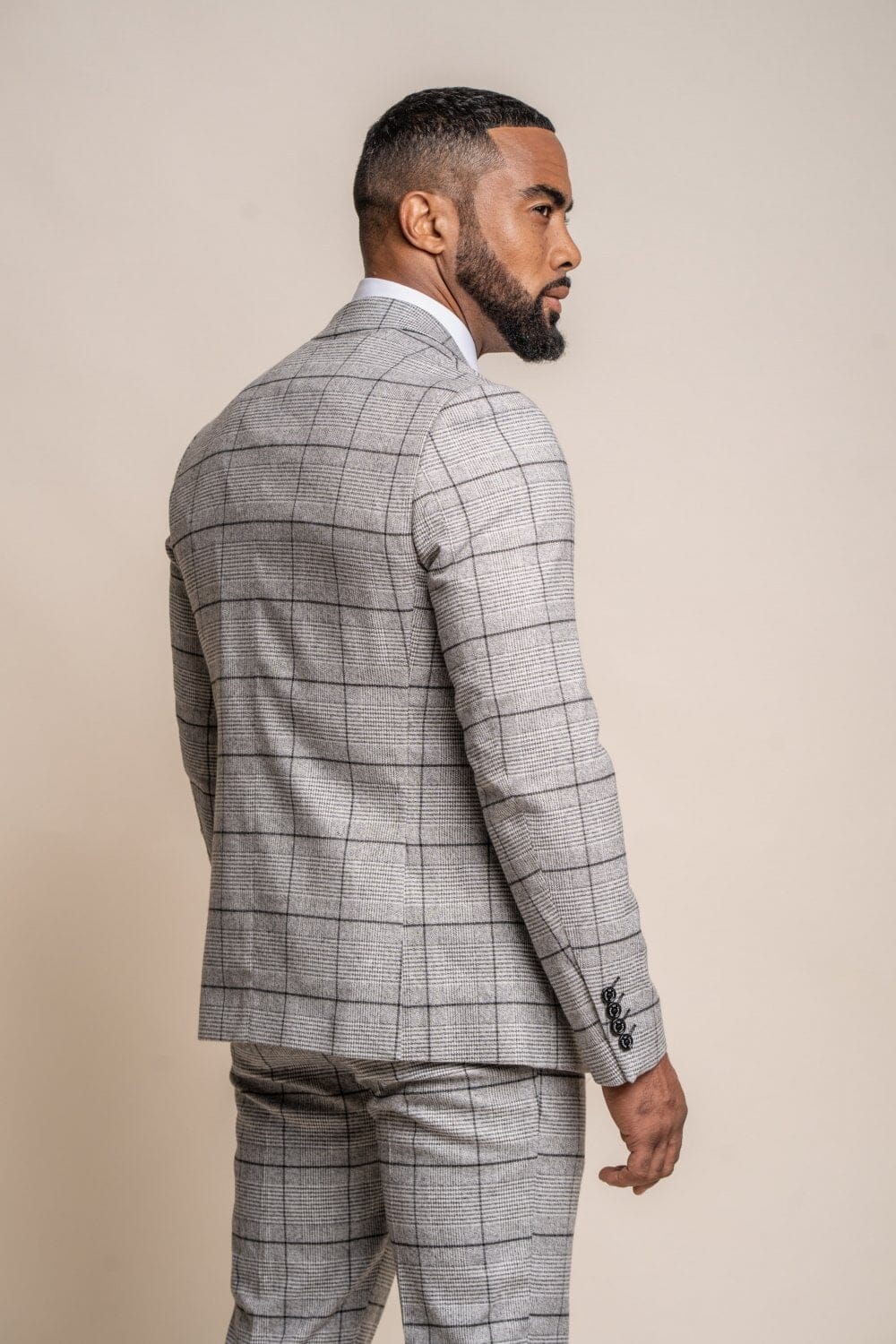 Ghost Pale Grey Checked Jacket - Blazers & Jackets - - THREADPEPPER
