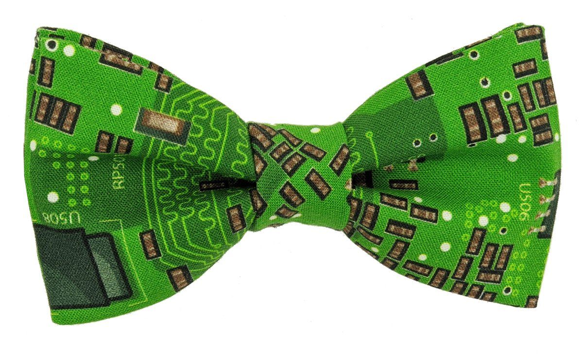 Green Circuit Board Electronics Bow Tie - Bow Ties - Ready-Tied - THREADPEPPER