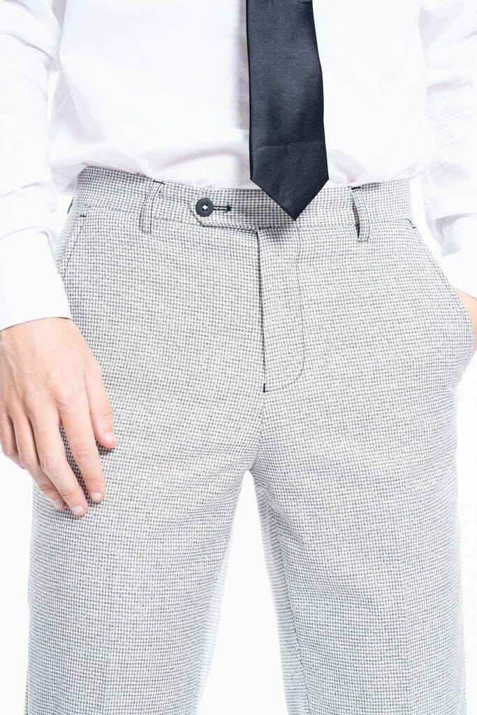 Grey Houndstooth Trousers - STOCK CLEARANCE - Trousers - - THREADPEPPER