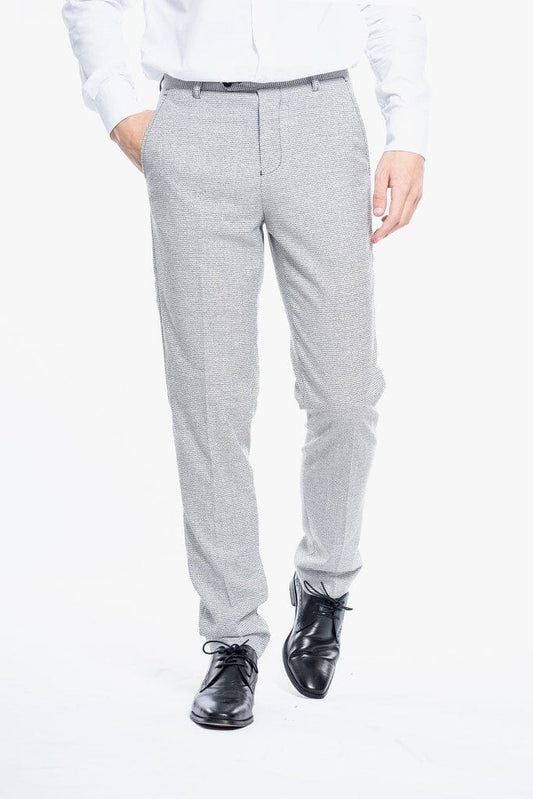 Grey Houndstooth Trousers - STOCK CLEARANCE - Trousers - - THREADPEPPER