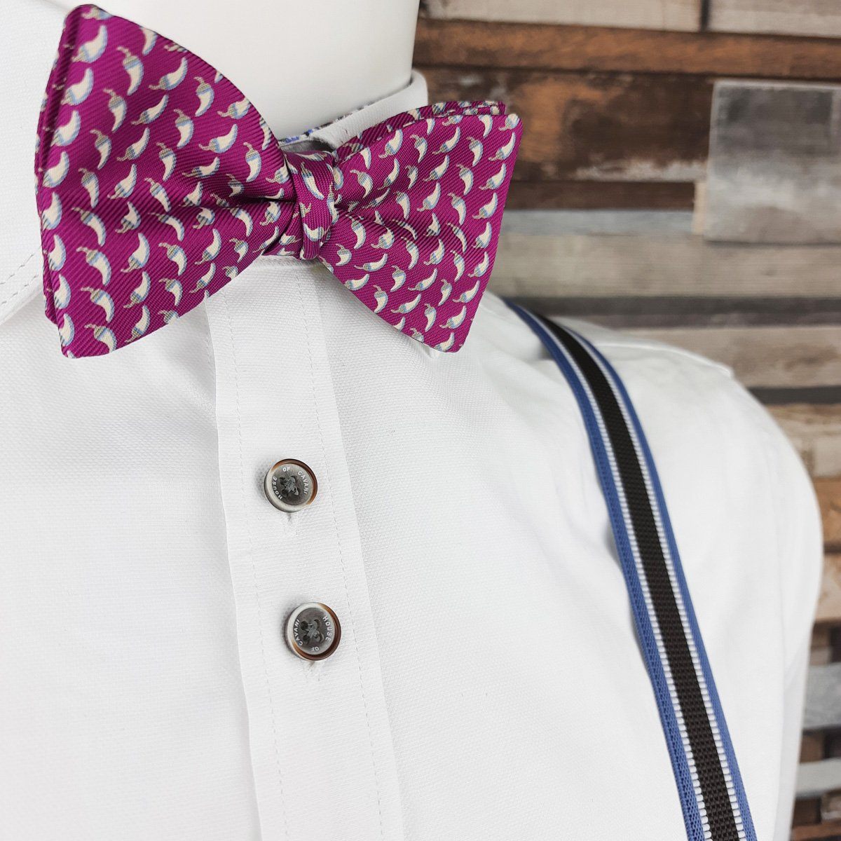 Hot Pink Chilli Peppers Silk Ready-Tied Bow Tie - Bow Ties - - THREADPEPPER