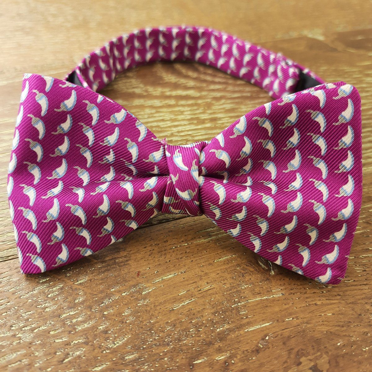 Hot Pink Chilli Peppers Silk Ready-Tied Bow Tie - Bow Ties - - THREADPEPPER
