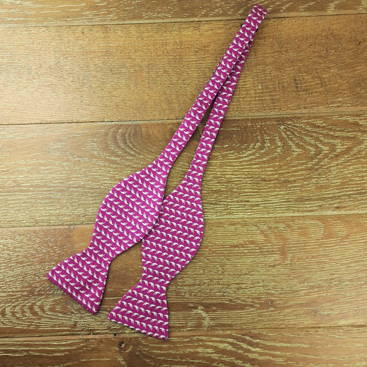 Hot Pink Chilli Peppers Silk Self-Tie Bow Tie - Bow Ties - - THREADPEPPER