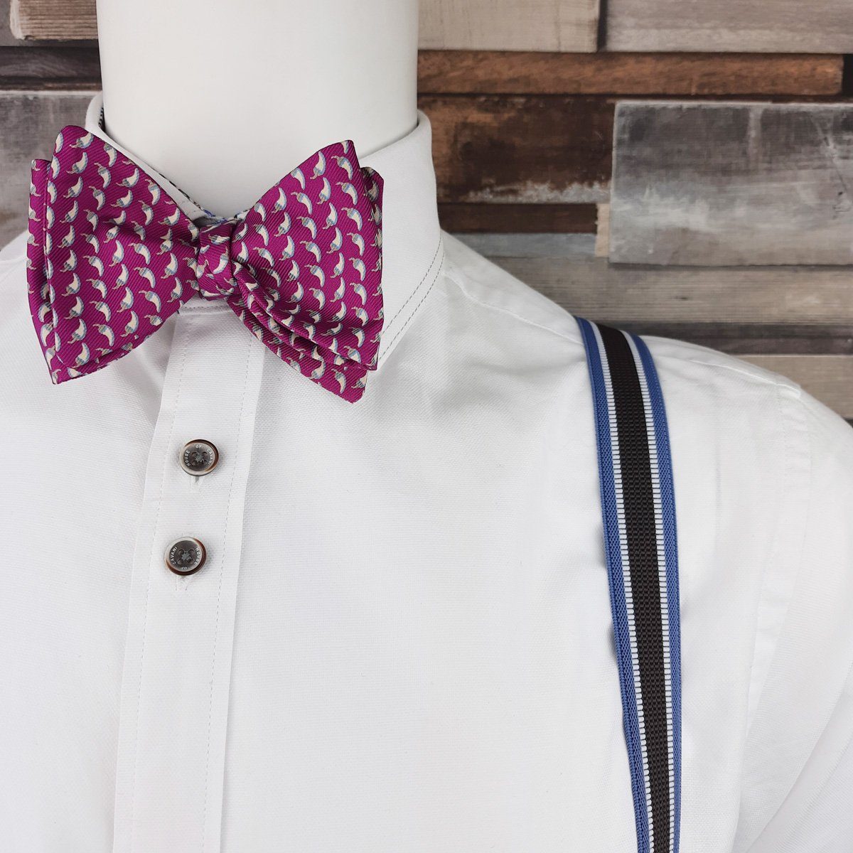 Hot Pink Chilli Peppers Silk Self-Tie Bow Tie - Bow Ties - - THREADPEPPER
