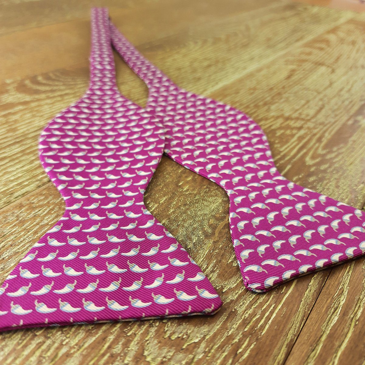 Hot Pink Chilli Peppers Silk Self-Tie Bow Tie - Bow Ties - - THREADPEPPER