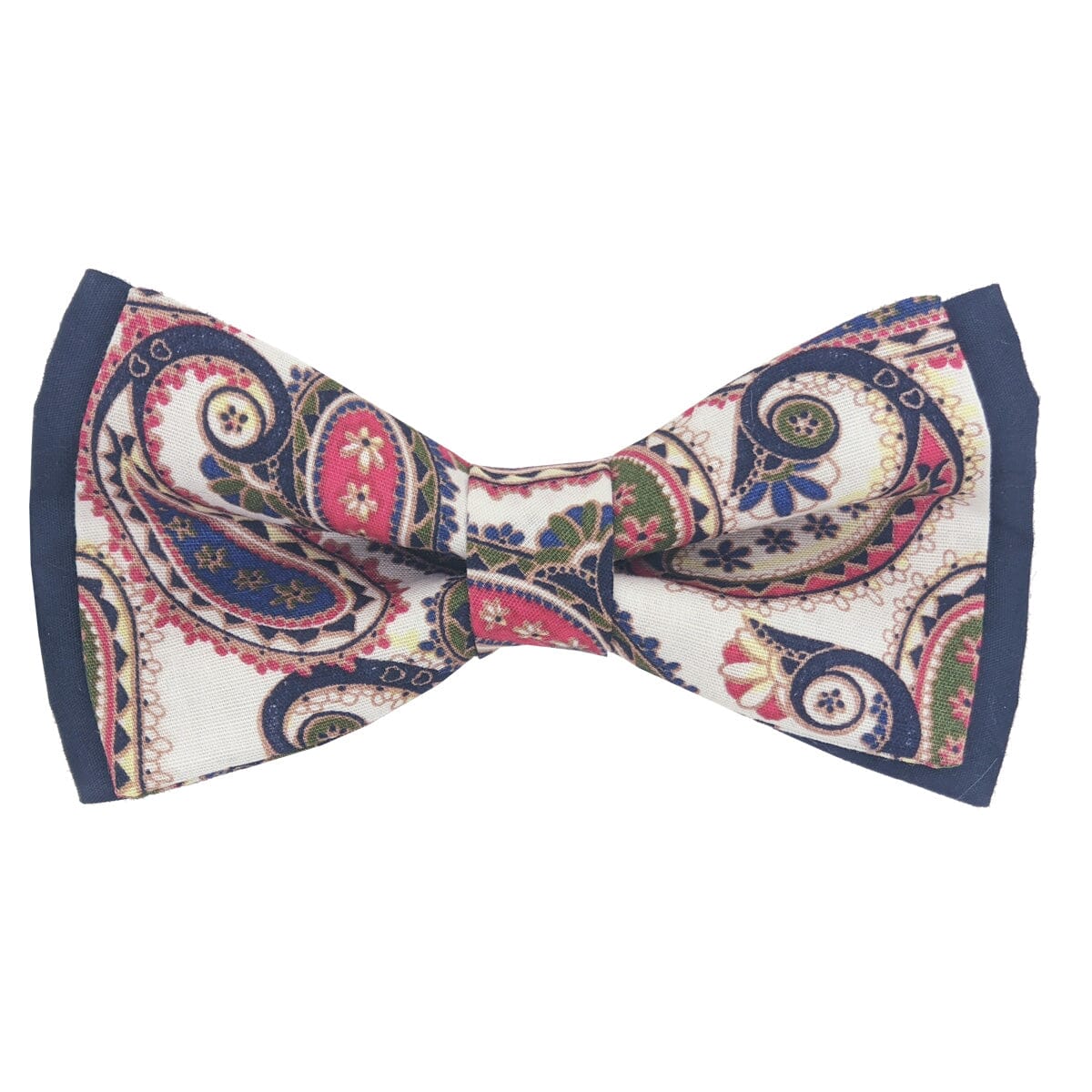 Ivory Evoque Paisley Double Ready-Tied Bow Tie - Bow Ties - - THREADPEPPER