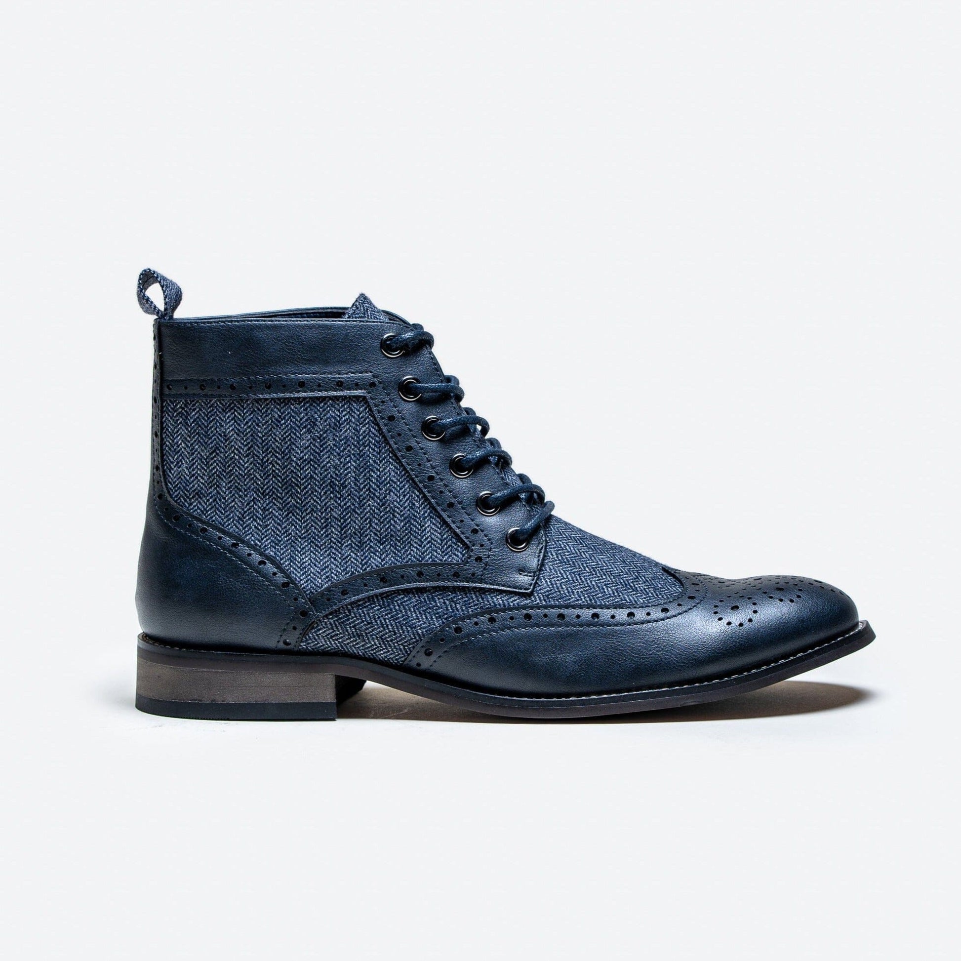 Jones Navy & Tweed Boots - Boots - 7 - THREADPEPPER