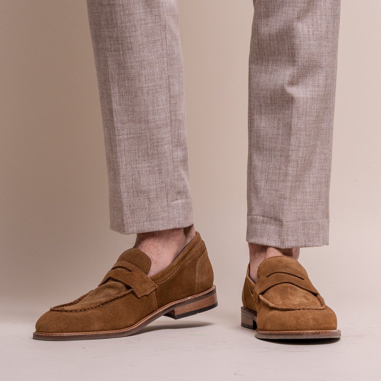 Jordan Tan Suede Loafers - Shoes - - THREADPEPPER