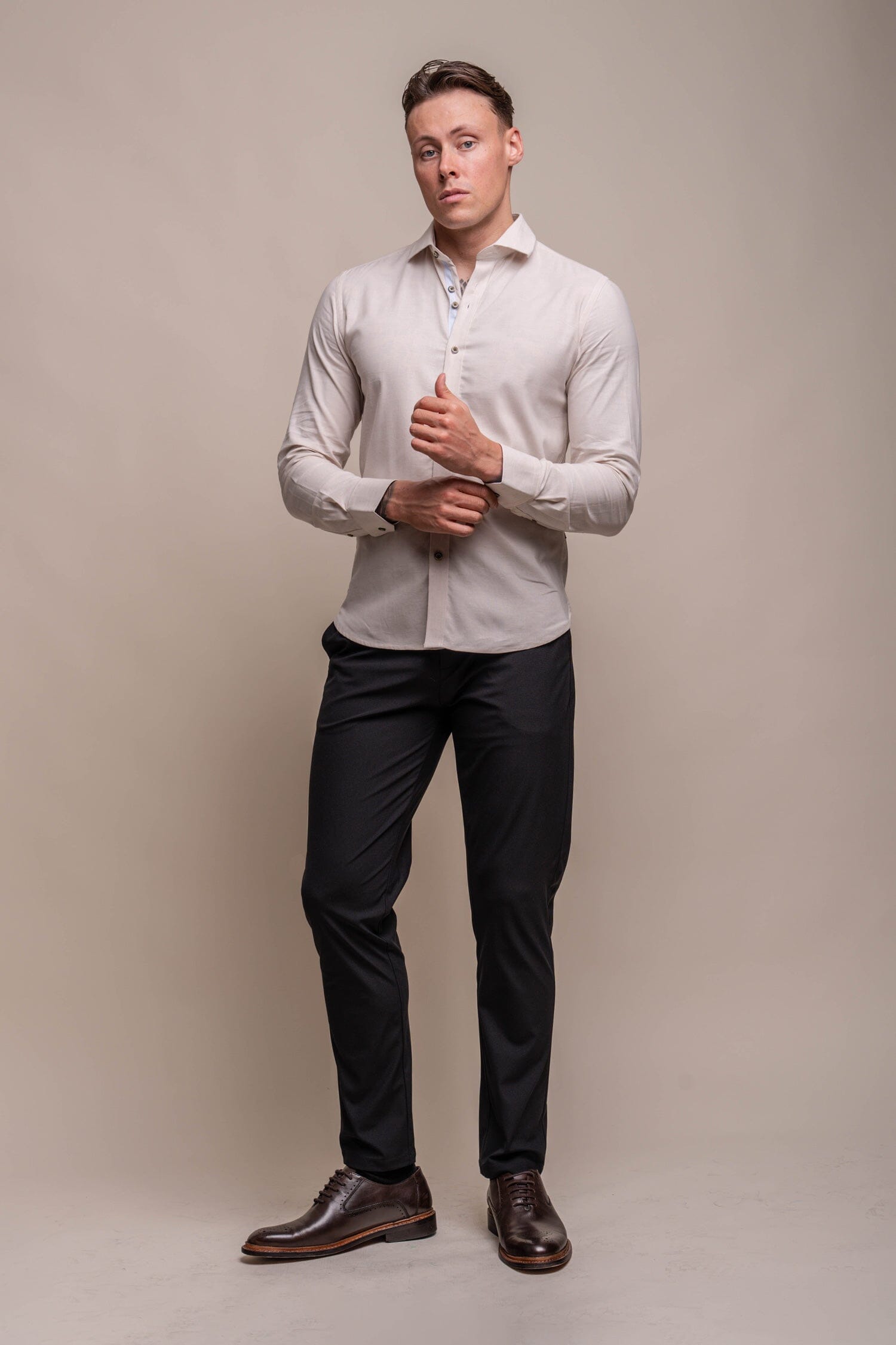 Jordi Sand Linen Shirt - Shirts - - THREADPEPPER