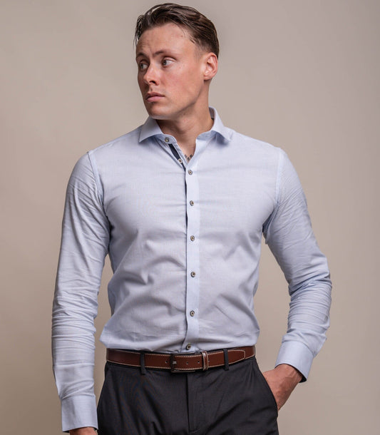 Jordi Sky Blue Linen Shirt - Shirts - S - THREADPEPPER