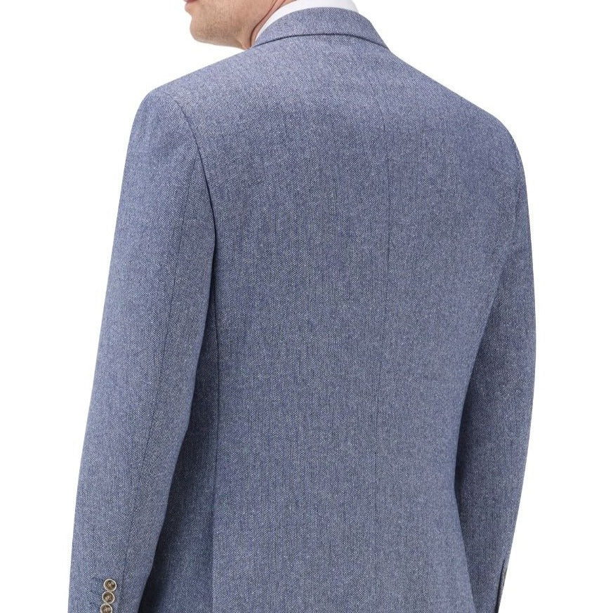 Jude Blue Herringbone Jacket - Blazers & Jackets - - THREADPEPPER