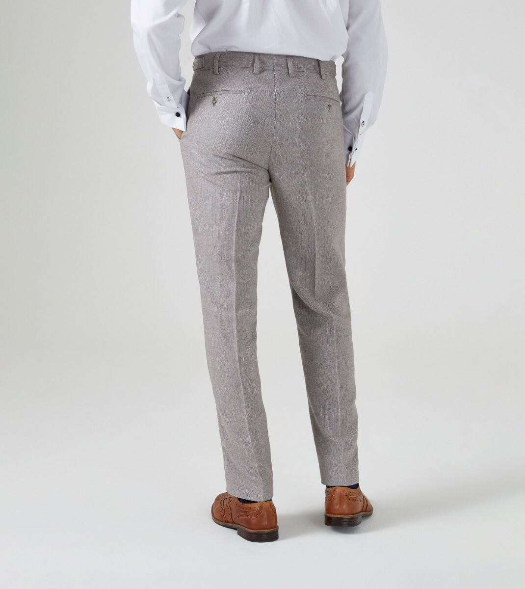 Jude Stone Herringbone Trousers - Trousers - - THREADPEPPER