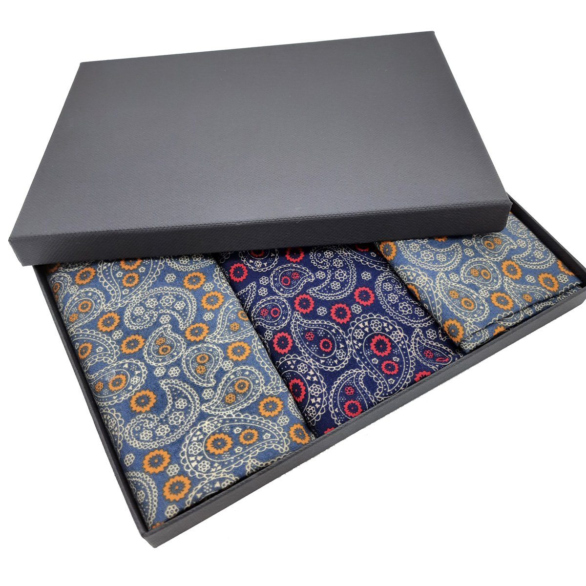 Lace Paisley Cotton Handkerchief Gift Box Set - Handkerchiefs - - THREADPEPPER