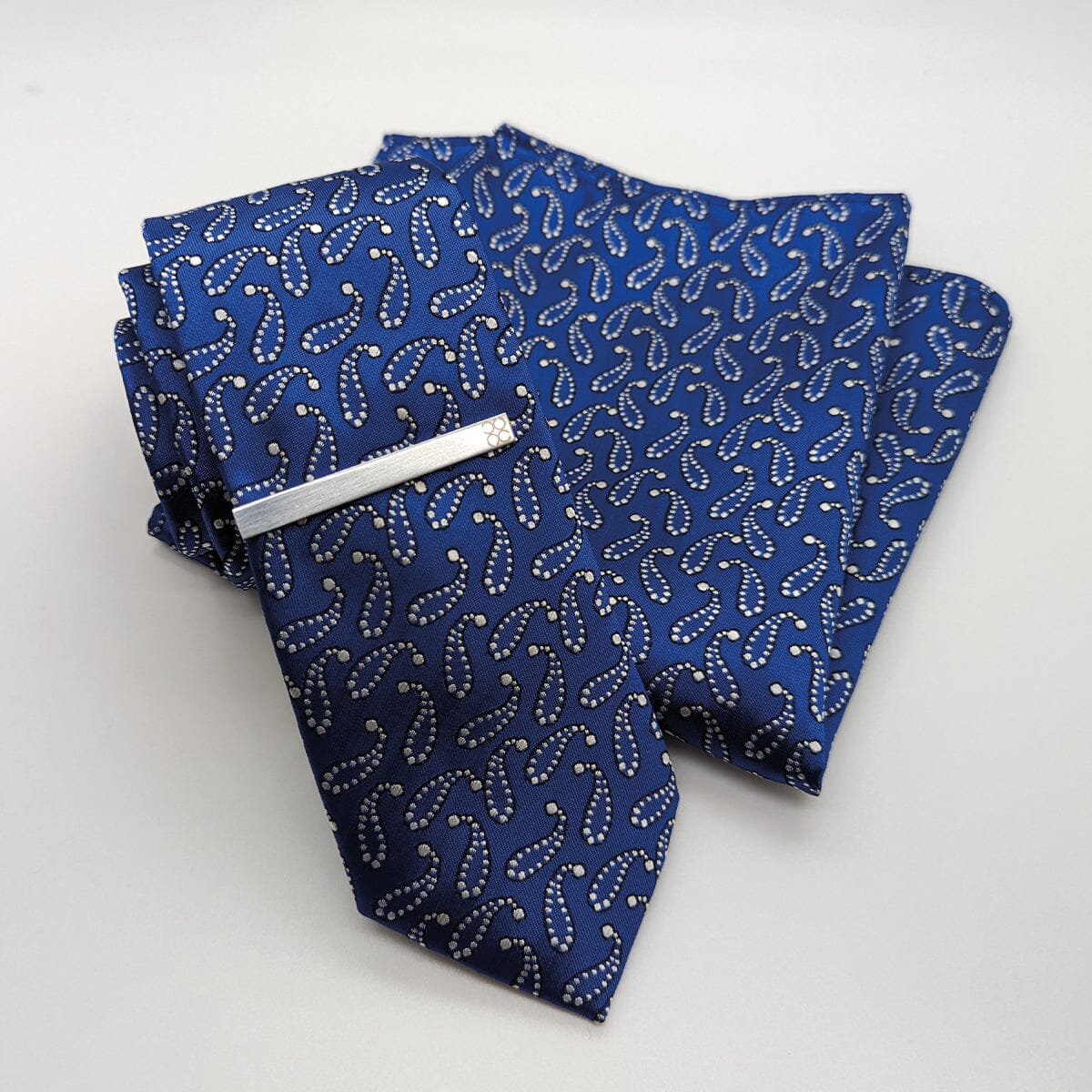 Light Blue Paisley Tie Set - Ties - - THREADPEPPER