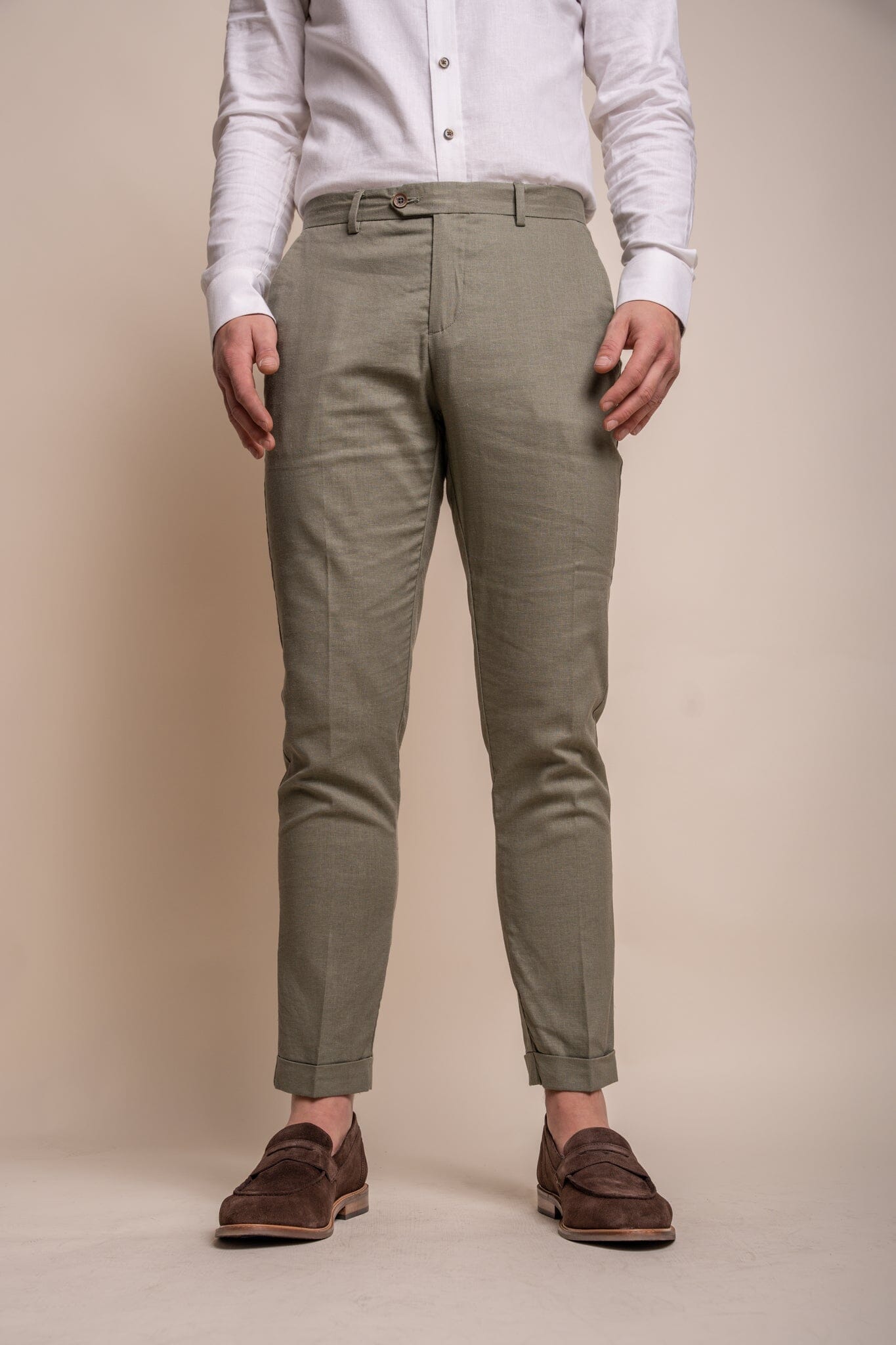 Lightweight Sage Linen Trousers - STOCK CLEARANCE - Trousers - - THREADPEPPER
