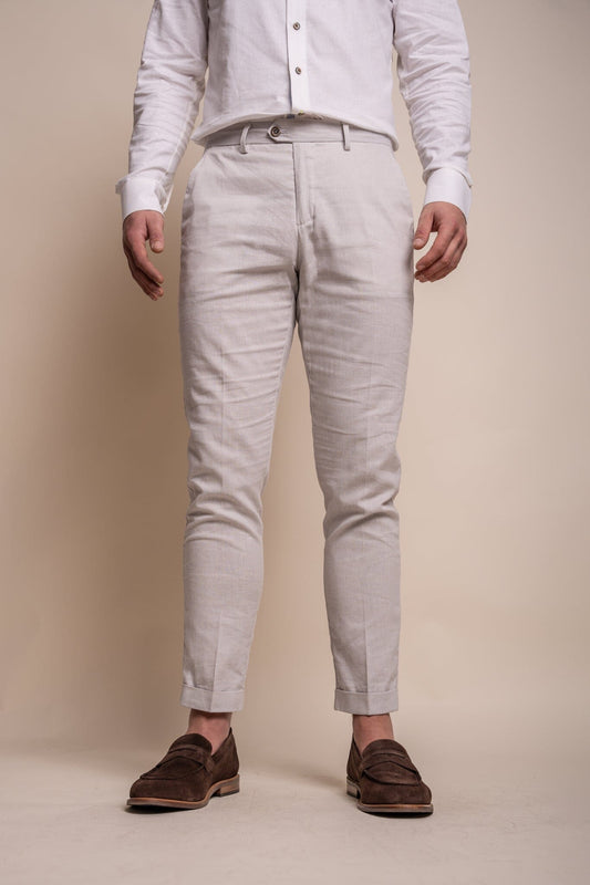 Lightweight Stone Linen Trousers - STOCK CLEARANCE - Trousers - - THREADPEPPER