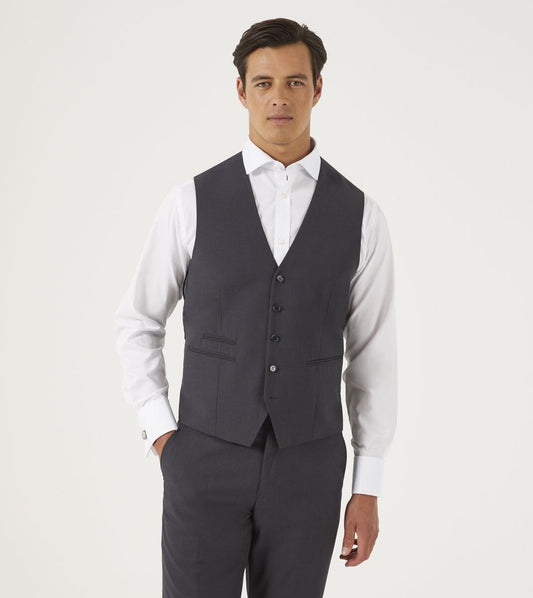 Madrid Charcoal Waistcoat - DUE 4/9/23 - Waistcoats - 34R - THREADPEPPER