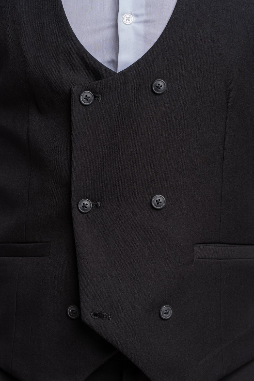 Marco Black Scoop Waistcoat - Waistcoats - 34R - THREADPEPPER