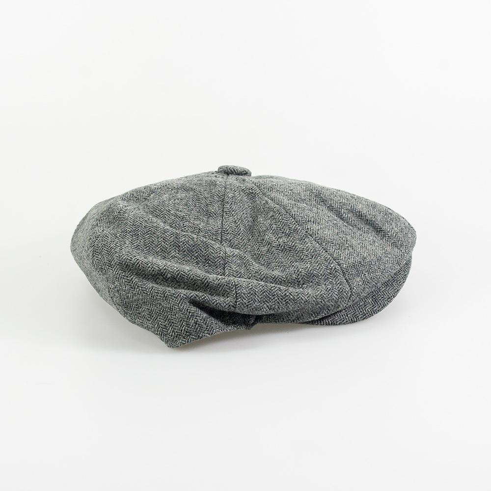 Grey Tweed 8 Panel Baker Boy Cap - STOCK CLEARANCE - Hats - - THREADPEPPER